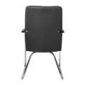 COLLET Visitor Armchair/Chromed Frame/Black Pu