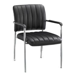 Visitor office armchair Denim with inox skeleton lining from artificial leather PU in ecru color 45x46x79cm Visitor office armchair Denim with inox skeleton lining from artificial leather PU in ecru color 45x46x79cm