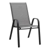 Πολυθρόνα κήπου μεταλλική σε μαύρο χρώμα με αδιάβροχο ύφασμα textline σε μαύρο γκρι χρώμα 55x75x96εκ.