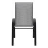 Πολυθρόνα κήπου μεταλλική σε μαύρο χρώμα με αδιάβροχο ύφασμα textline σε μαύρο γκρι χρώμα 55x75x96εκ.