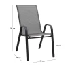 Πολυθρόνα κήπου μεταλλική σε μαύρο χρώμα με αδιάβροχο ύφασμα textline σε μαύρο γκρι χρώμα 55x75x96εκ.