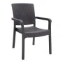 Polypropylene armchair with rattan  in brown color 56x60x86,5cm.