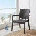 Polypropylene armchair with rattan  in brown color 56x60x86,5cm.