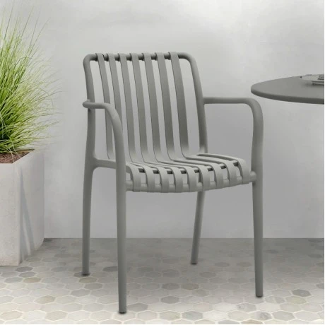 Polypropylene armchair in olive color 53,5x58x80cm.