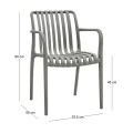 Polypropylene armchair in olive color 53,5x58x80cm.