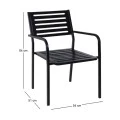 Πολυθρόνα Vera με μεταλλικό σκελετό σε χρώμα μαύρο 54x51x84εκ