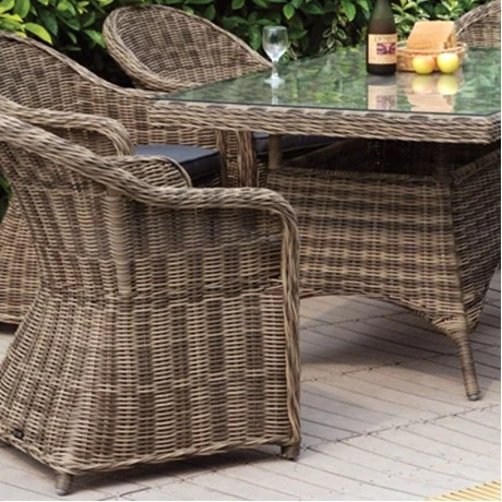 MONTANA Armchair Grey/Brown Wicker (Cushion Anthracite)