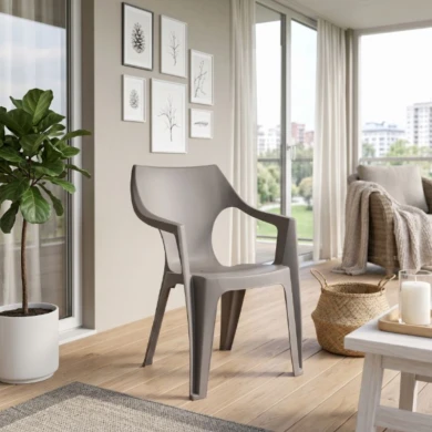 Πολυθρόνα πολυπροπυλενίου Dante χρώμα cappuccino 57x55x79εκ.