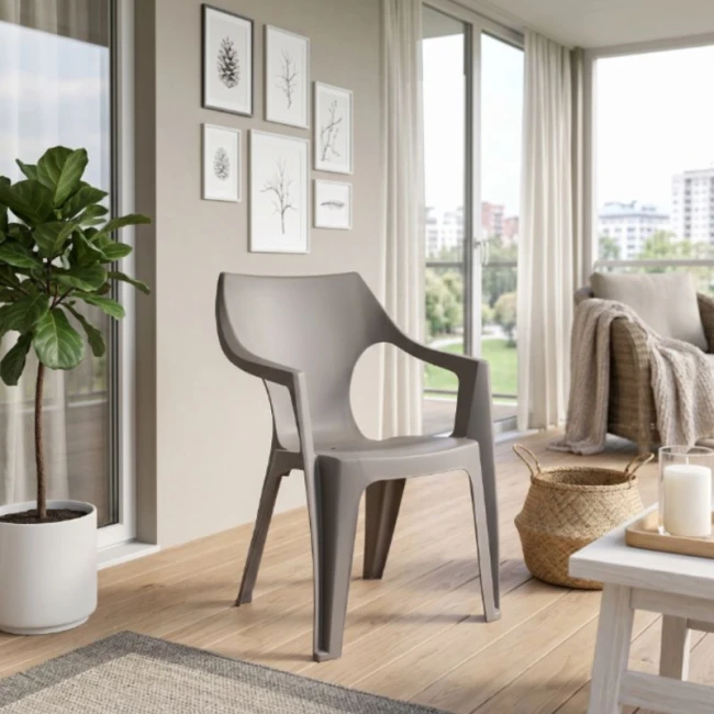 Πολυθρόνα πολυπροπυλενίου Dante χρώμα cappuccino 57x55x79εκ.