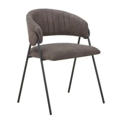 ALFREDO Armchair Black Metal, Anthracite Suede Fabric ALFREDO Armchair Black Metal, Anthracite Suede Fabric