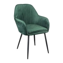 VALERY Πολυθρόνα Μέταλλο Βαφή Μαύρο / Ύφασμα Velure Forest Green VALERY Πολυθρόνα Μέταλλο Βαφή Μαύρο / Ύφασμα Velure Forest Green