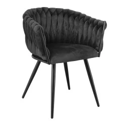 VERDI Armchair Metal Black/Fabric Velure Black VERDI Armchair Metal Black/Fabric Velure Black