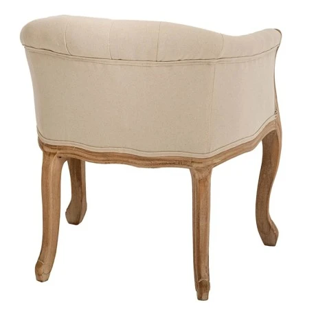 WOODEN ARMCHAIR WITH BEIGE LINEN FABRIC 61X61X71CM