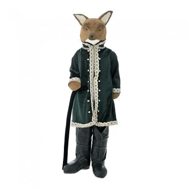 BROWN FOX WITH EMERALD GREEN SUIT 30X36X112CM