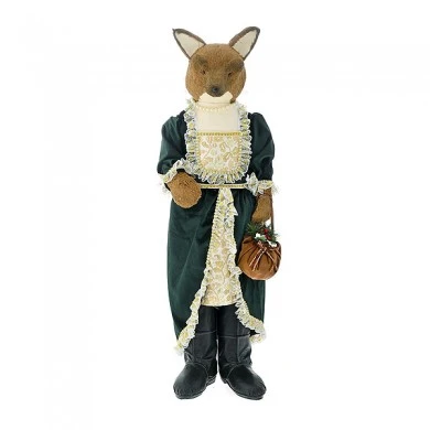 BROWN FOX WITH EMERALD GREEN DRESS 30X36X112CM