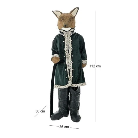 BROWN FOX WITH EMERALD GREEN SUIT 30X36X112CM