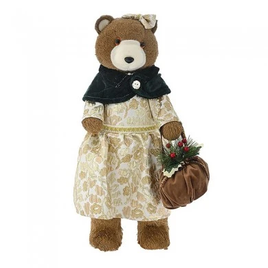 BEAR WITH GREEN DRESS 20X23X50CM