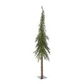 CHRISTMAS GREEN PENCIL TREE 180CM WITH REAL WOOD TRUNK ON METAL BASE
