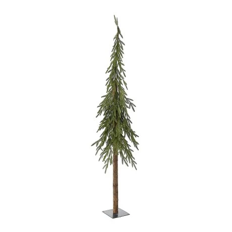 CHRISTMAS GREEN PENCIL TREE 180CM WITH REAL WOOD TRUNK ON METAL BASE