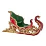 XMAS GREEN RED RESIN SLEIGH WITH DEER 57X28X30CM