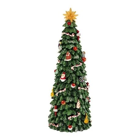 XMAS GREEN COLOUR RESIN WINDING TREE WITH LIGHT, MUSIC AND MOVEMENT 11X11X30CM