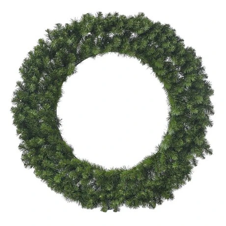 GREEN PVC CHRISTMAS WREATH 120CM