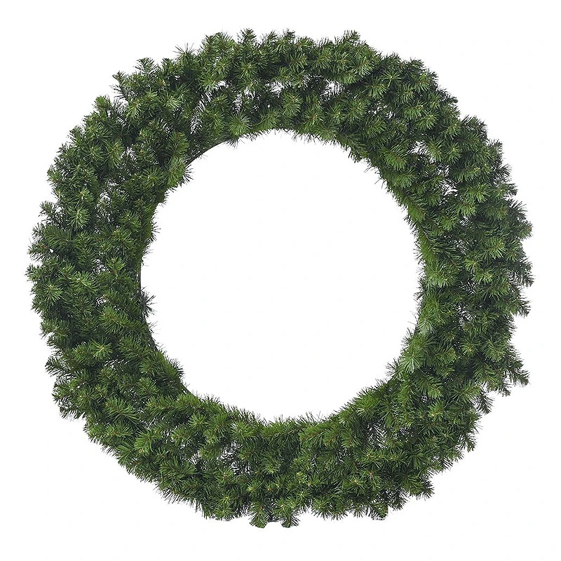 GREEN PVC CHRISTMAS WREATH 120CM