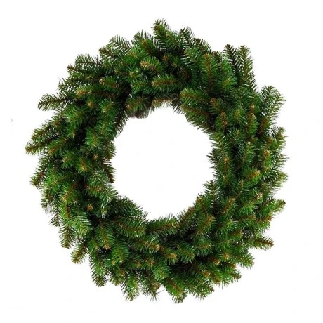 GREEN PVC CHRISTMAS WREATH 70CM