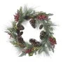XMAS GREEN WREATH 50CM W RED BERRIESANDPINECONES