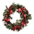GREEN WREATH WITH POMEGRANATES MYSHROOM BERRIES AND PINE CONES 50CM