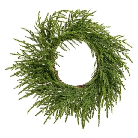 GREEN REAL TOUCH CHRISTMAS WREATH D70CM
