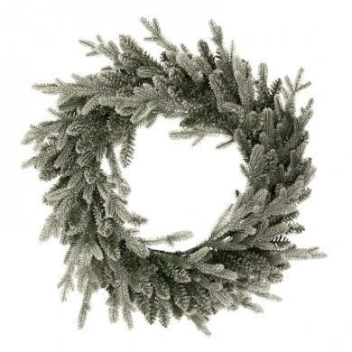 XMAS GREEN SNOWY WREATH 60CM
