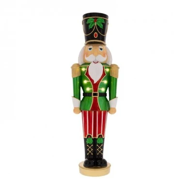 LED GREEN RESIN NUTCRACKER 21X15X69CM