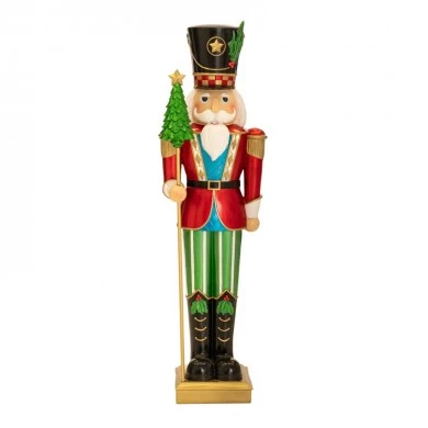 LED GREEN RESIN NUTCRACKER 27X17X93CM
