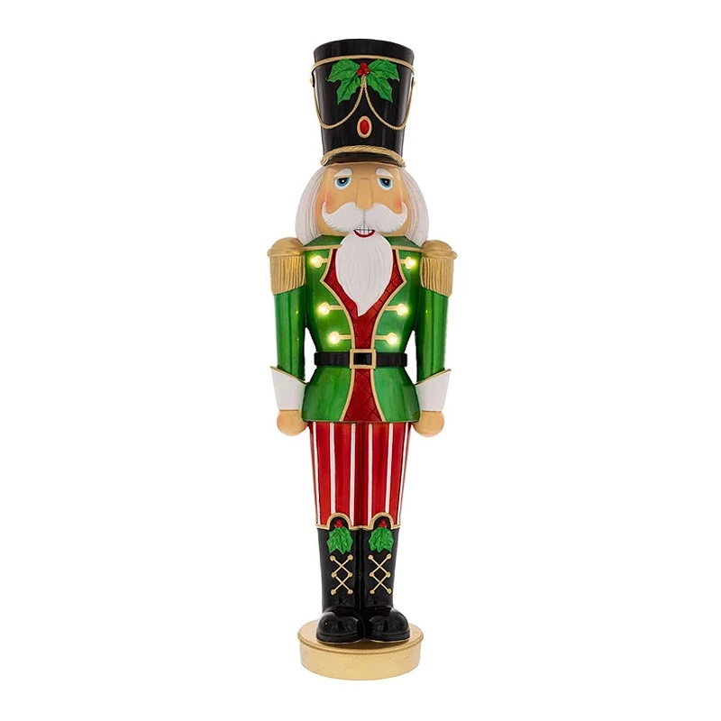 LED GREEN RESIN NUTCRACKER 21X15X69CM