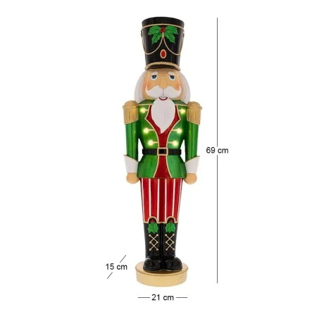 LED GREEN RESIN NUTCRACKER 21X15X69CM