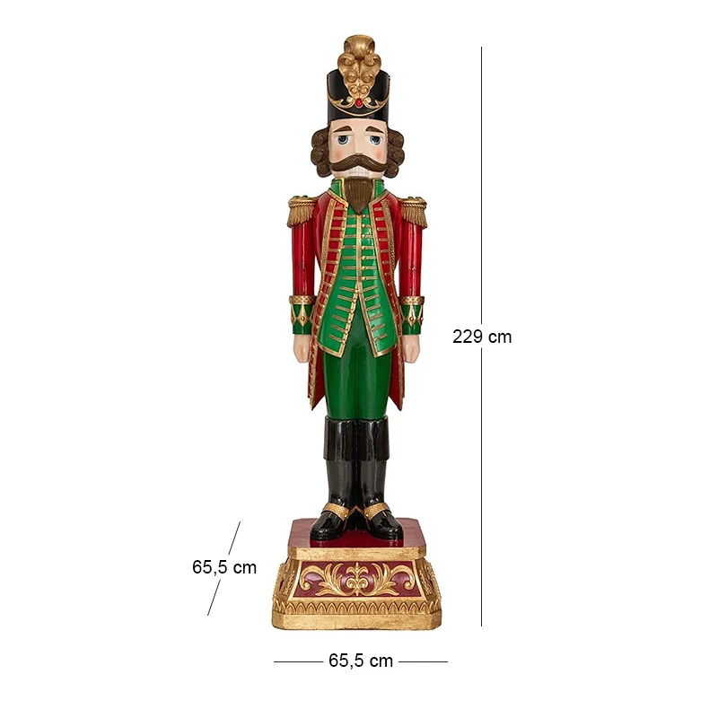 XMAS GREEN RED RESIN STANDING NUTCRACKER 65,5X65,5X229CM