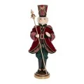 XMAS GREEN RED POLYRESIN NUTCRACKER WITH FABRIC UNIFORM 103Χ34Χ29CM