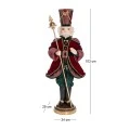 XMAS GREEN RED POLYRESIN NUTCRACKER WITH FABRIC UNIFORM 103Χ34Χ29CM