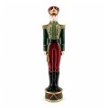 XMAS GREEN BURGUNDY POLYRESIN SOLDIER 32X26X122CM