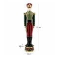 XMAS GREEN BURGUNDY POLYRESIN SOLDIER 32X26X122CM