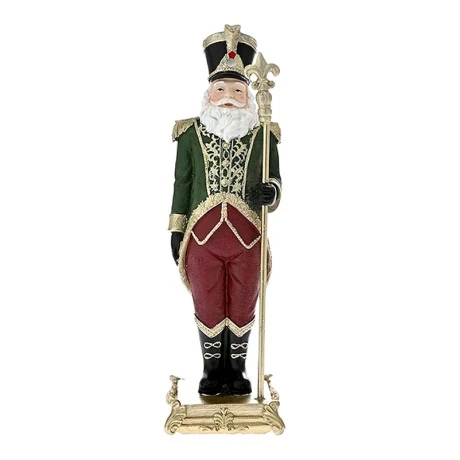 CHRISTMAS GREEN RESIN SANTA SOLDIER 32CM