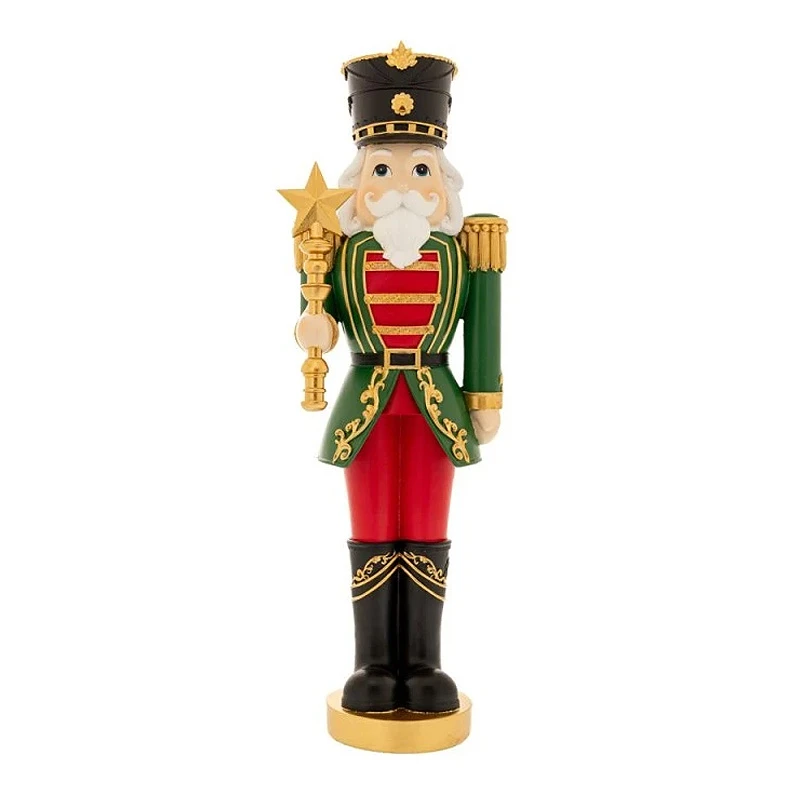 GREEN RESING SOLDIER HOLDING A STAR 21X15X59.5CM