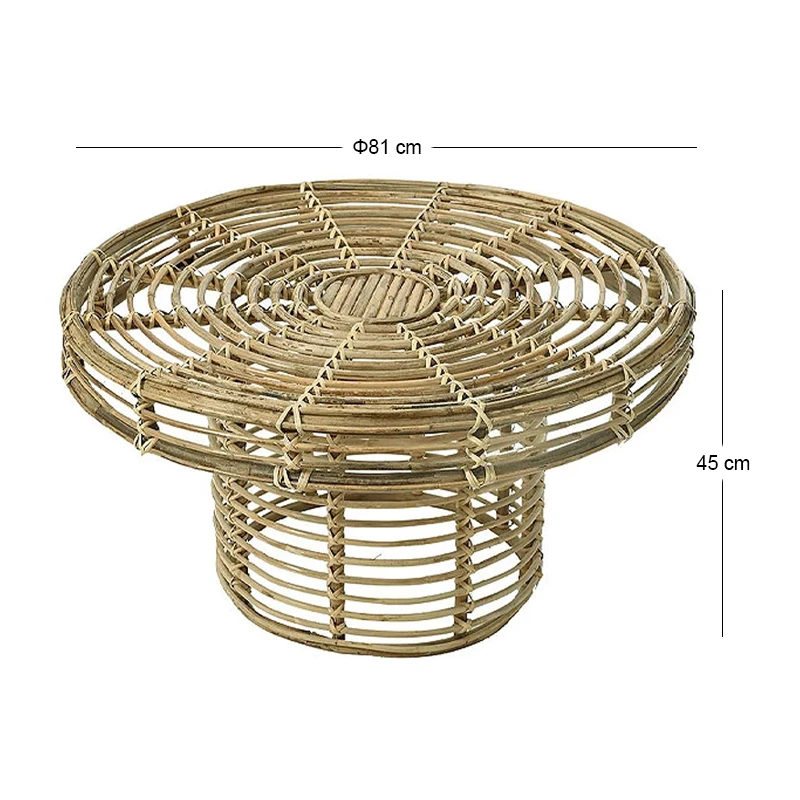 ΨΑΘΙΝΟ BAMBOO ΤΡΑΠΕΖΙ 81x81x45EK