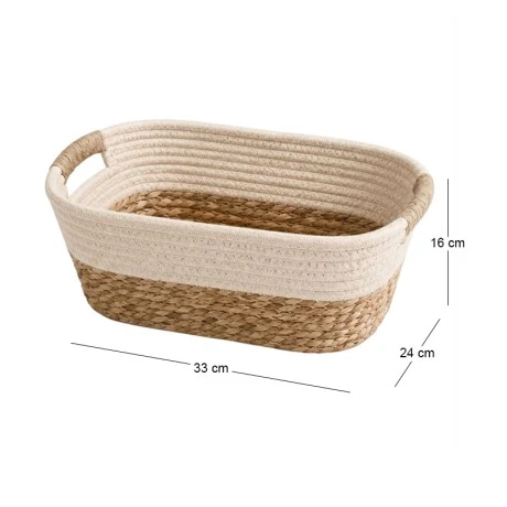 NATURAL PAPER ROPE BASKET 33X24X16CM
