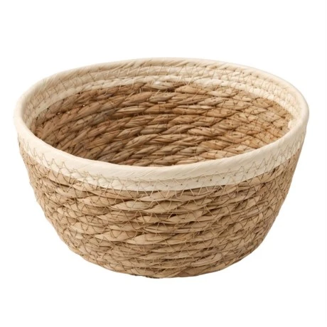 ROPE ROUND BASKET IN CREAM COLOR  D17X8CM