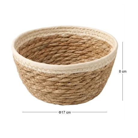 ROPE ROUND BASKET IN CREAM COLOR  D17X8CM