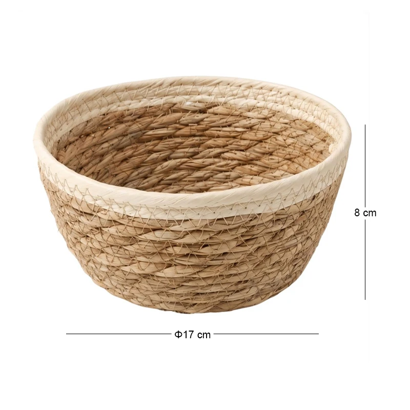 ROPE ROUND BASKET IN CREAM COLOR  D17X8CM