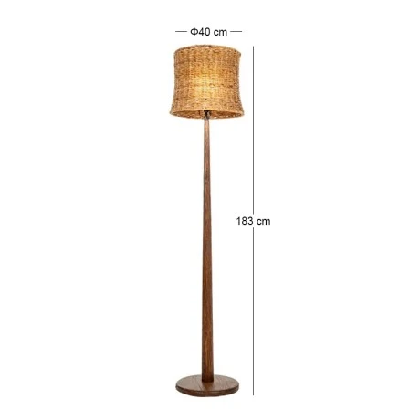 DECO RATTAN FLOOR LAMP D40x183CM ABACA