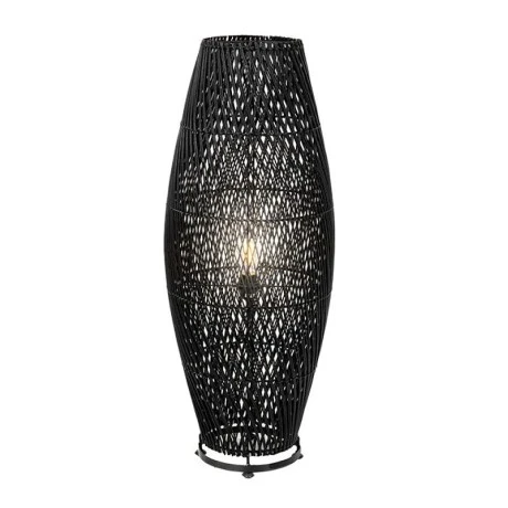 DECO RATTAN FLOOR BLACK LAMP D36x92CM